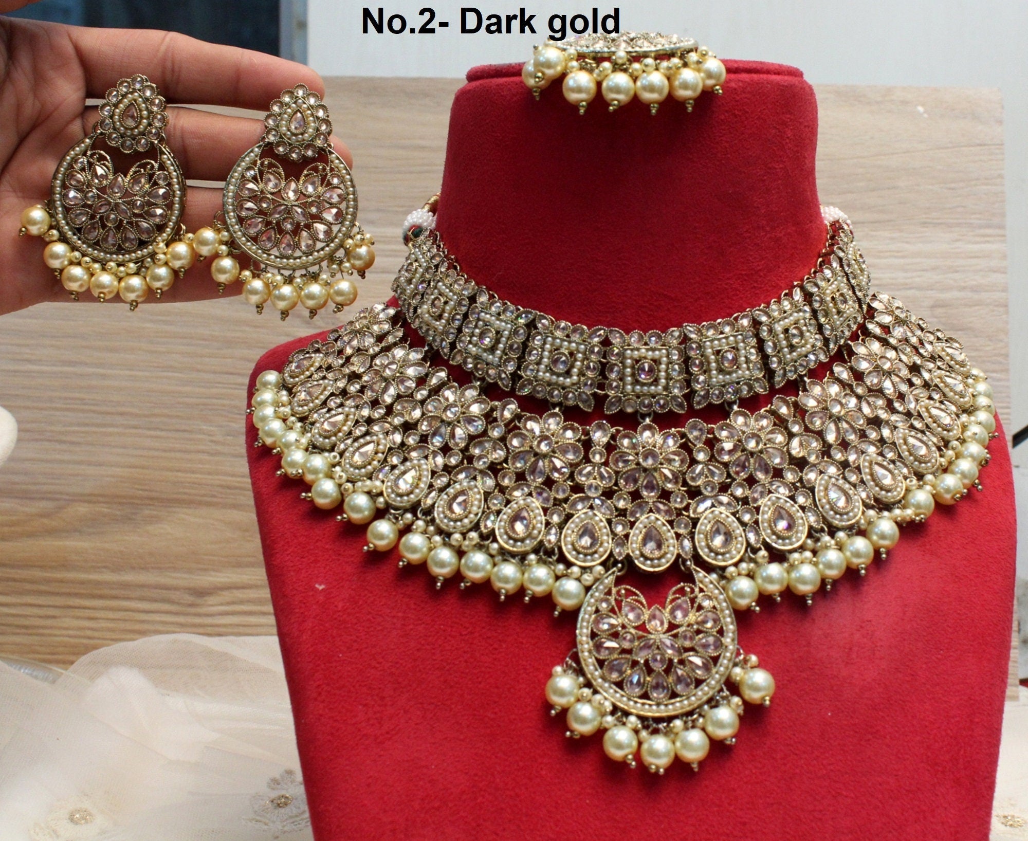 Buy Latest Bridal Wear Gold Plated Jewellery Traditional Choker Necklace  Online